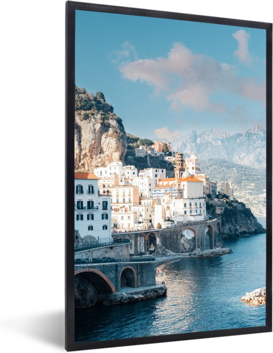 Photo encadrée - Cadre photo Littoral en Italie noir sans passe partout 60x90 cm - Affiche encadrée (Décoration murale salon / chambre)