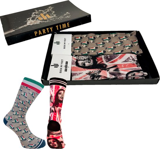 Sock My Feet geschenkdoos sokken heren 43 46 - cadeau voor man - duurzaam - naadloos - Vespa Pizza