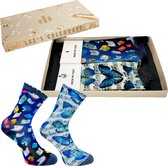 Sock My Feet geschenkdoos sokken dames 39 42 - cadeau voor vrouw - duurzaam - naadloos - Books Fluttering Notes