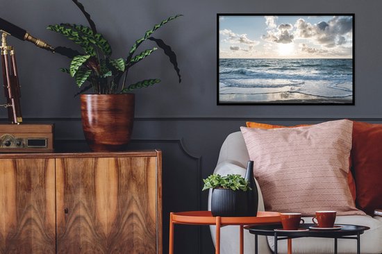 Cadre photo avec affiche - Mer - Nuages ​​- Allemagne - 60x40 cm - Cadre pour affiche