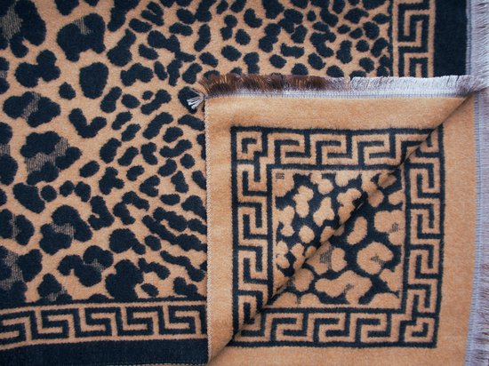 Bijoutheek Sjaal (Fashion) Luipaard meander patroon (190cm x 65cm) Bruin