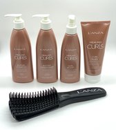 L’anza Healing Curls set + gratis curls borstel - Curls shampoo - Curls conditioner - Curls boost spray - Curls flex gel - VEGAN