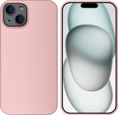 Hoesje Geschikt voor iPhone 15 Plus – Liquid siliconen Backcover – Pink Sand