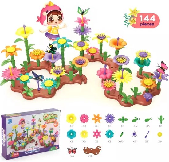 Jouets de Construction de Jardin de Fleurs pour Filles 3 4 5 6 Ans, Fleur  Jouet pour Filles, 224 Pièces Ensembles de Bouquets