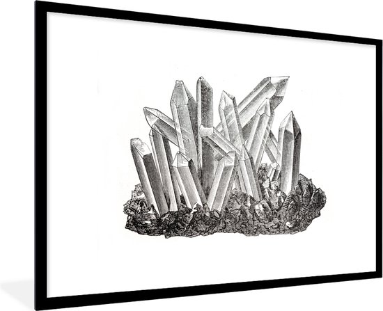 Photo encadrée - Une illustration de pierres précieuses sortant du sol Cadre photo noir avec passe-partout blanc xxl 120x80 cm - Affiche encadrée (Décoration murale salon / chambre)