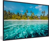 Fotolijst incl. Poster - Strand - Palmbomen - Zee - 120x80 cm - Posterlijst
