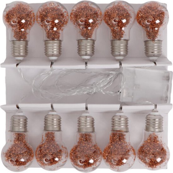 Guirlande de boules Glitter LED SENZA , 10 Lampes , Koper