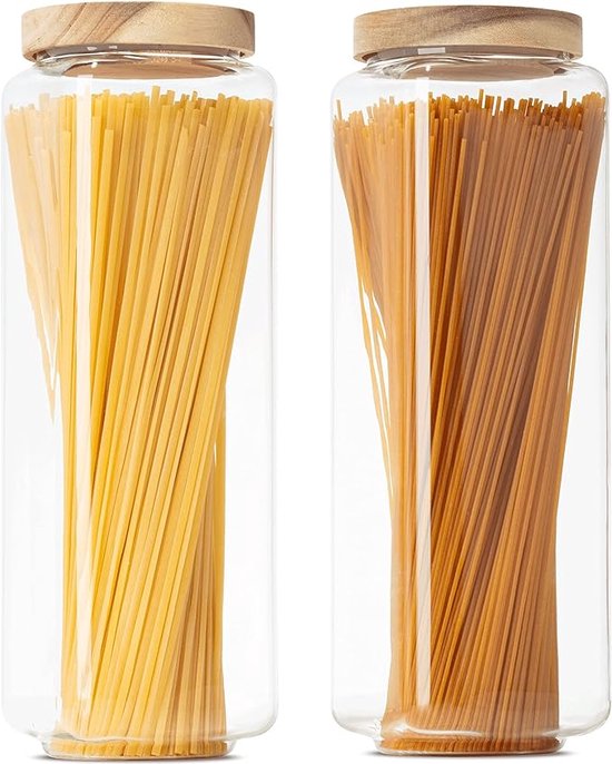 Kalsey Boîte à Spaghettis 2 Pièces - Rangement Aliments Secs, 30x8x8cm
