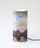 Packlamp - Tafellamp normaal - Gezicht op Delft - Vermeer - 30 cm hoog - ø12cm - Inclusief Led lamp