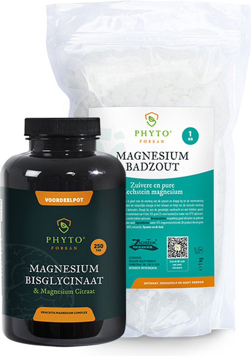 Goedkoopste Magnesium Bisglycinaat vlokken duoset