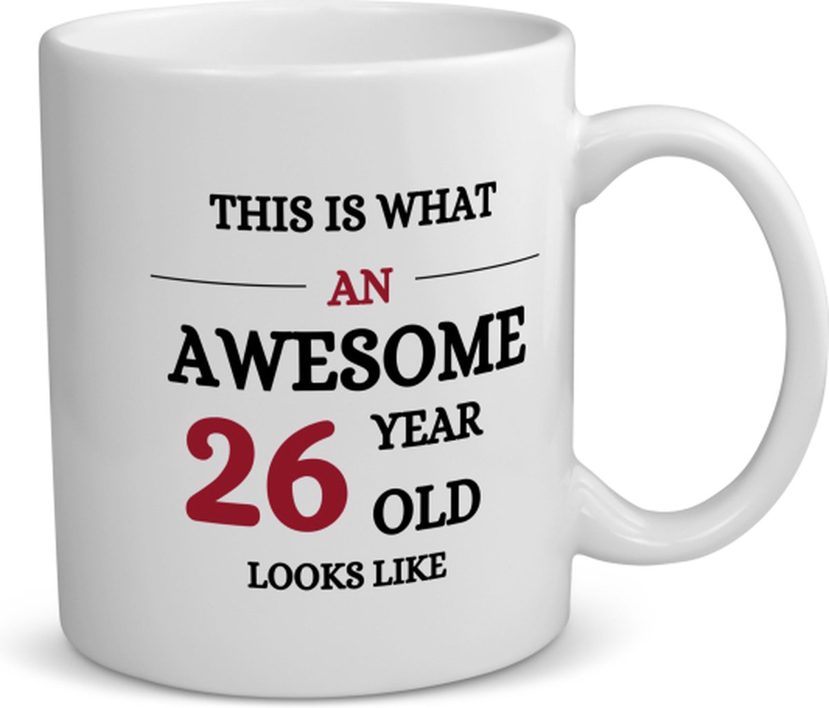 Akyol - this is what an awesome 26 year old looks like koffiemok - theemok - Hoera 26 jaar - iemand die 26 jaar is geworden - de jarige - verjaardagscadeau - kado - geschenk - gift - leuke verjaardagscadeau - felicitatie - 350 ML inhoud