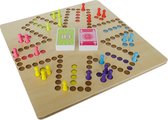 Keezenspel - Hout - Dubbelzijdig - Bordspel - 2 tot 6 Spelers - 40 x 40 cm - met echte Keezen Speelkaarten