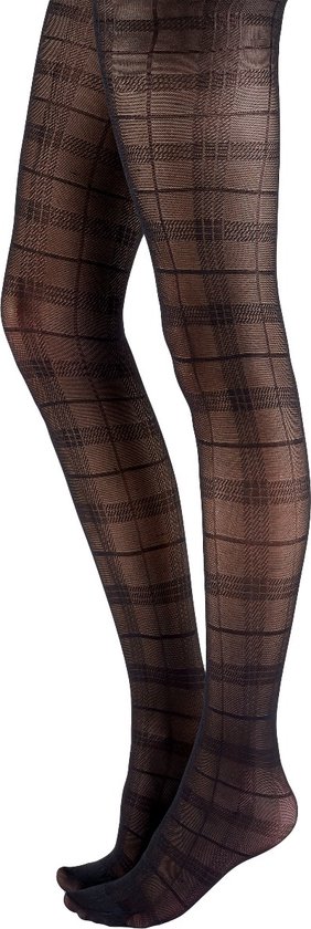 Pretty Polly Panty - Tartan Pattern - M/L - Zwart