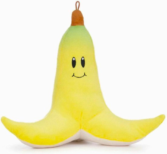 Banana (Banaan) Mario Kart Pluche Knuffel 26 cm { Super Mario Bros Speelgoed Knuffels voor kinderen jongens meisjes | Mario, Luigi, Yoshi, Peach, Bowser, Donkey Kong, Toad | Nintendo Plush Toy}