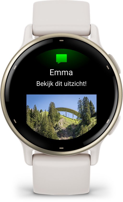 Garmin Vivoactive 5 - Sporthorloge - AMOLED-Scherm - Ivory/Cream Goudkleurig
