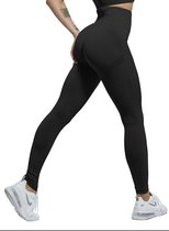 Sportchic - Sportlegging dames - High waist - Elastische band – Squatproof - Hardloopbroek - Shape legging - Tiktok Legging - Fitness Legging - Sportlegging - Booty Scrunch - Zwart - M