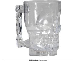 Fiestas Guirca - Beker doodshoofd met licht 10 x 14 cm (700 ml)