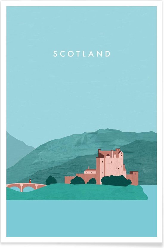 JUNIQE - Poster Scotland -13x18 /Kleurrijk