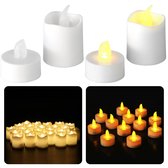 Bol.com Cheqo® Theelichtjes LED - Waxinelichtjes - Realistische Kaarsen - Kaarsjes - Theelicht - Set 16 stuks - 10x Klein & 6x G... aanbieding
