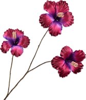 Silk-ka Kunstbloemen Zijdebloemen Nep bloemen Hibiscus Beauty Roze Paars 140873