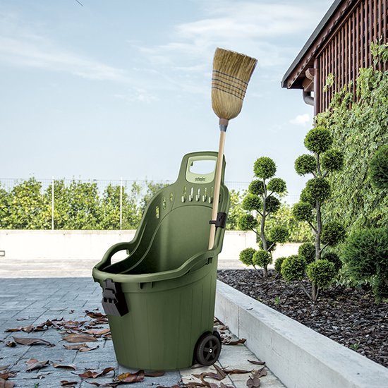 Tuinkar - Tuintrolley - Afvalkar - Afvaltrolley - Kruiwagen - 50 Liter - Grijs