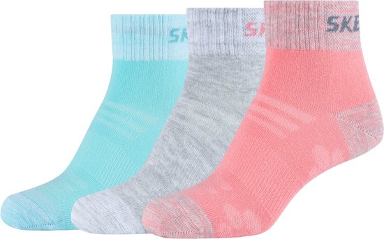 Skechers 3PPK Wm Mesh Ventilation Quarter Socks SK42022-3060, voor meisje, Veelkleurig, Sokken, maat: 35-38