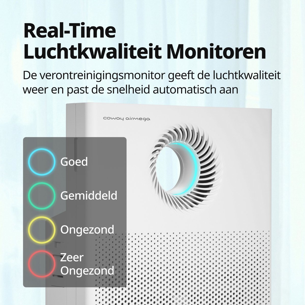 Coway Airmega Jet Luchtreiniger - Air Purifier - 402 m³/u - Wasbaar pre-filter + HEPA filter + koolstoffilter - Verwijdert tot 99,97% van ultrafijne deeltjes - Tegen stof, pollen en allergenen - Fluisterstil (20 dB) — afbeelding 5