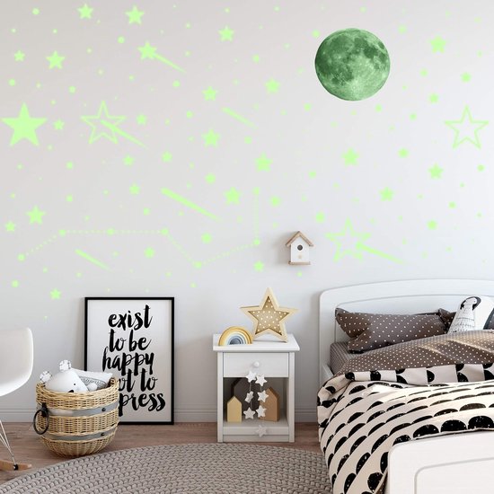 Ezigoo Glow in The Dark Stickers Decoratieset - 476 stuks Glow in The