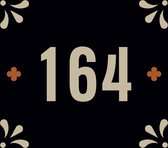 Huisnummerbord nummer 164 | Huisnummer 164 |Zwart huisnummerbordje Dibond | Luxe huisnummerbord