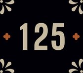 Huisnummerbord nummer 125 | Huisnummer 125 |Zwart huisnummerbordje Plexiglas | Luxe huisnummerbord
