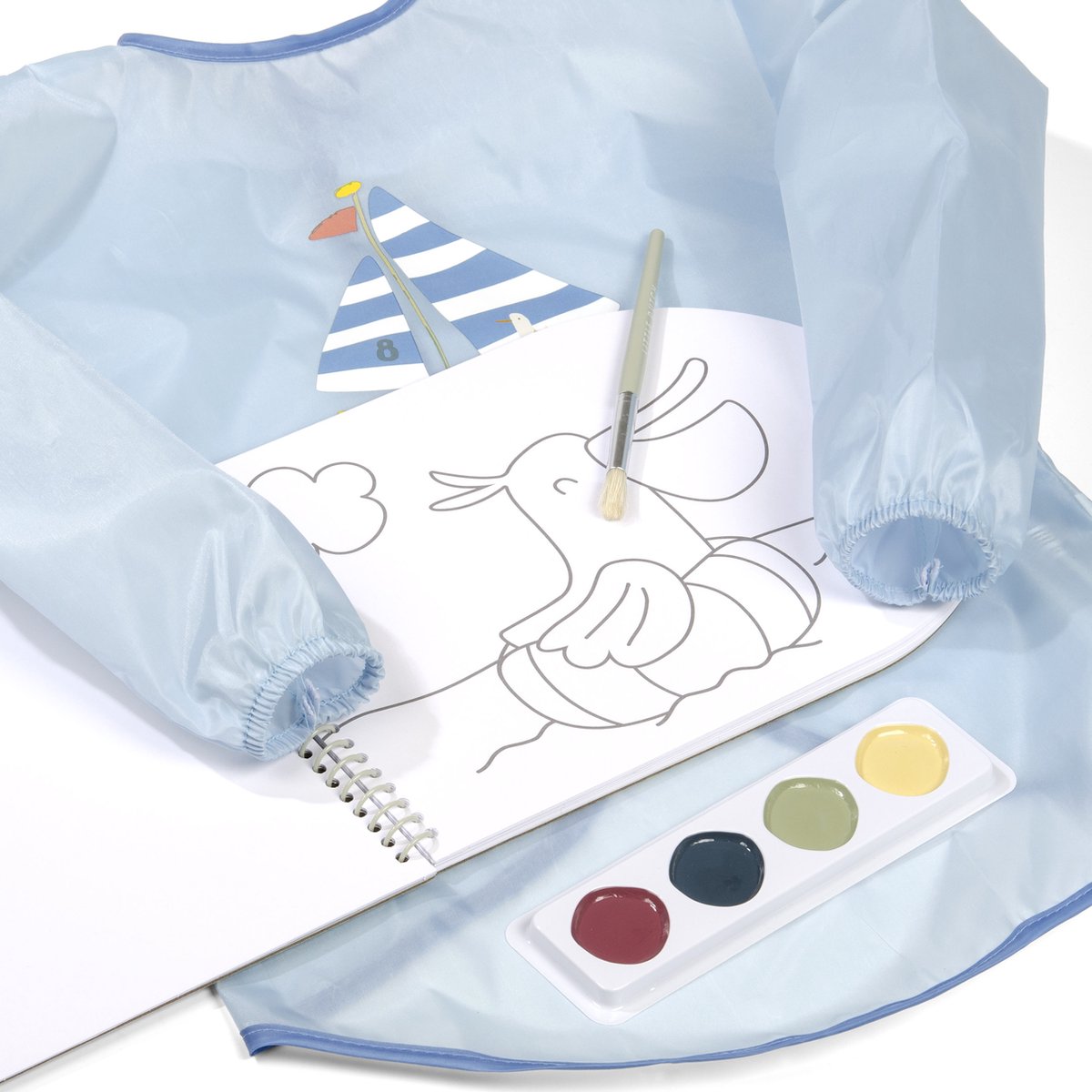 Little Dutch verfboek met bijpassende knutselschort Sailors Bay creatief speelgoed peuter kleuter verven Bambolino Toys