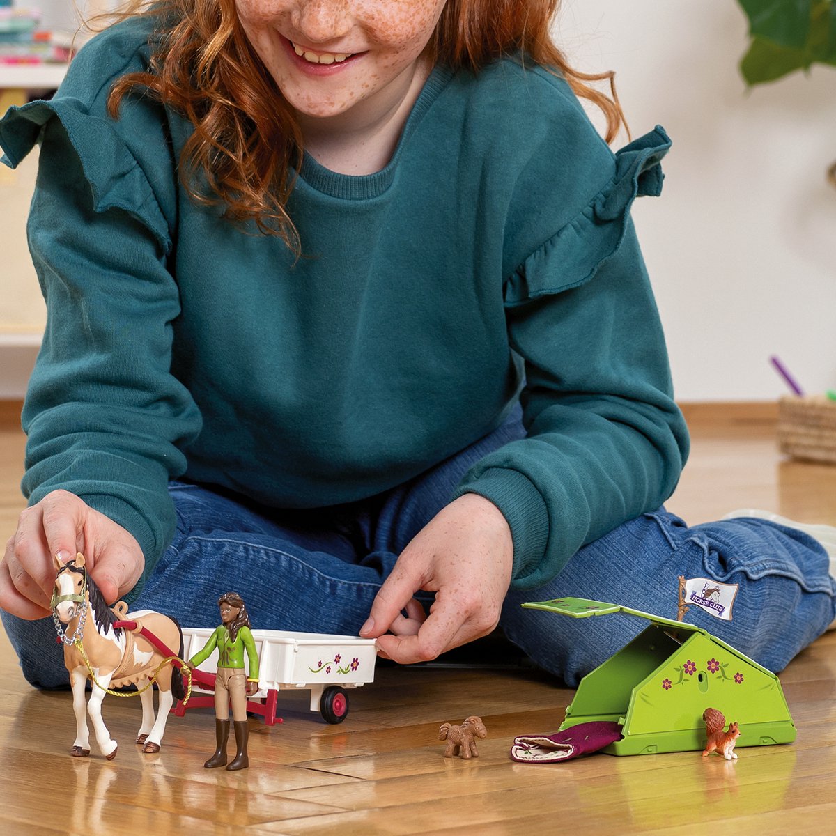schleich HORSE CLUB Speelfigurenset - Sarah's Kampeeruitstapje - Kinderspeelgoed voor Jongens en Meisjes - 5 tot 12 jaar - 12 Onderdelen - 42533 — afbeelding 5