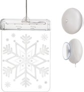 Kerst - Raamhanger met LED Verlichting - Sneeuwvlokken - Kerstdecoratie - 17 x 11,5 cm - Werkt op Batterijen - Kado Tip !!