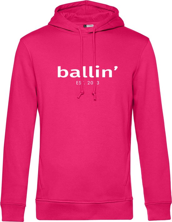 Heren Hoodies met Ballin Est. 2013 Basic Hoodie Print - Roze - Maat XS