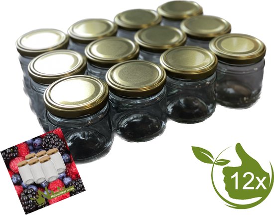 Bocaux en Verres 210ml 12 pièces - pots à confiture - bocaux de conservation - bocaux de conservation