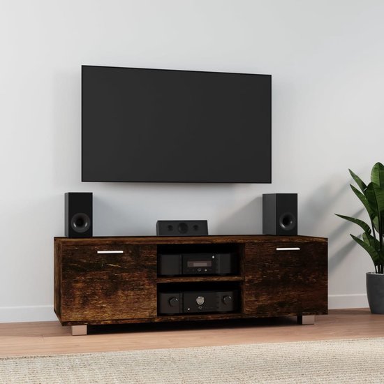 The Living Store TV-meubel - Modern - TV-kast - 120 x 40.5 x 35 cm - Gerookt eiken