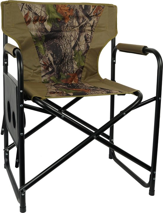 Eurocatch - Opvouwbare Campingstoel Met Opklapbare zijtafel - Camouflage - Director Chair - Visstoel - Comfortabel — afbeelding 4