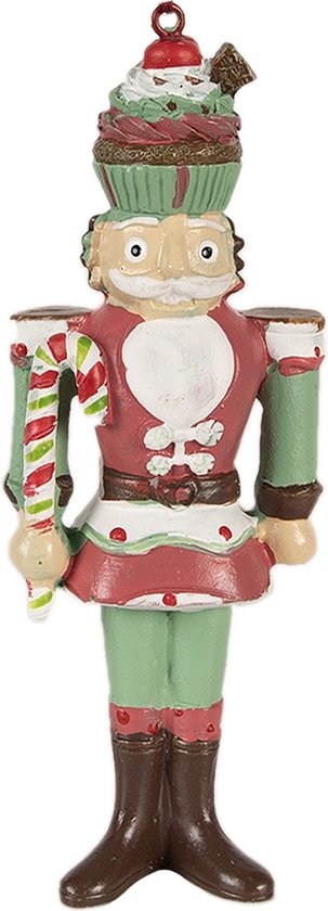 Clayre & Eef Ornement de Noël Casse-noisette 12 cm Rouge Polyrésine Décorations d'arbre de Noël