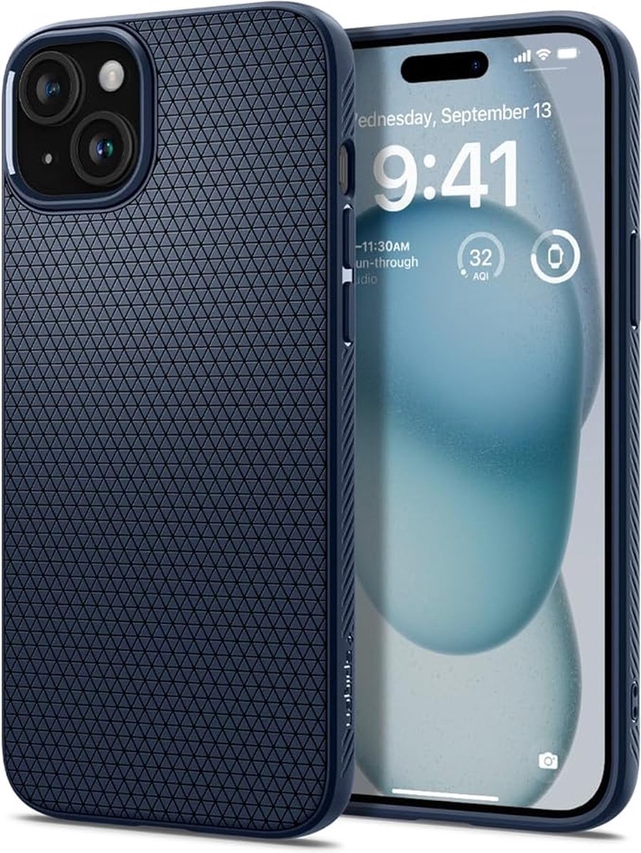 Geschikt voor Spigen Apple iPhone 15 Liquid Air hoesje - Blauw
