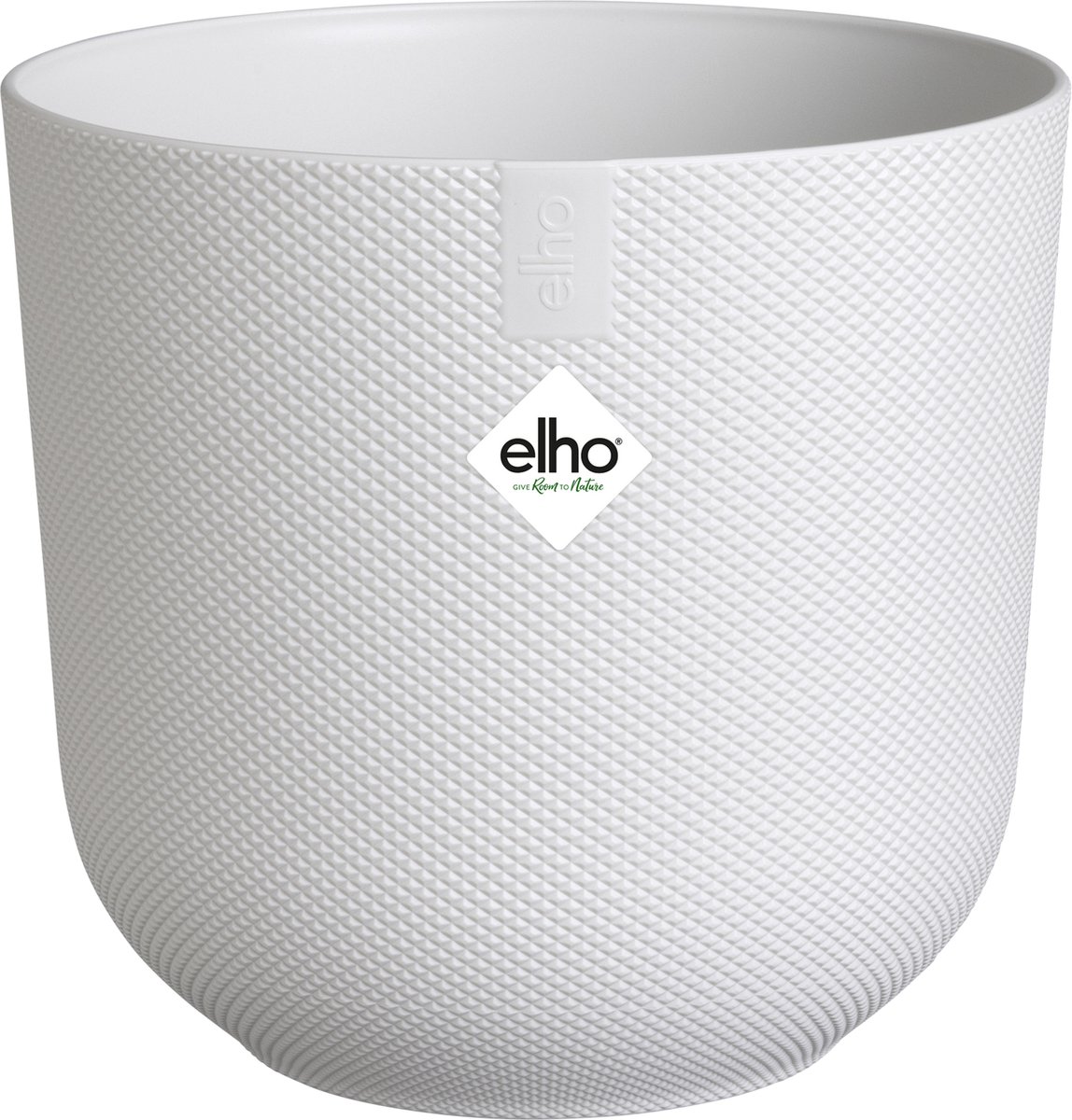 Elho Jazz Rond 16 Bloempot voor Binnen - Woonaccessoire van 100% Gerecycled Plastic - Ø 16.5 x H 15.3 cm - Zijdewit