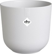 Elho Jazz Round Ø 16cm - Pot de Fleurs d'Intérieur - Plastique 100% Recyclé - Structure Unique - Ø 16.5 x H 15.3 cm - Blanc soie