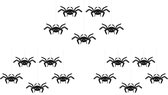 PartyDeco Halloween thema hangende spinnen - 15x - zwart - papier - 27 cm