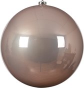 Decoris grote decoratie kerstbal - 25 cm - lichtroze - kunststof