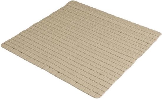 Urban Living Badkamer/douche anti slip mat - rubber - voor op de vloer - beige - 55 x 55 cm