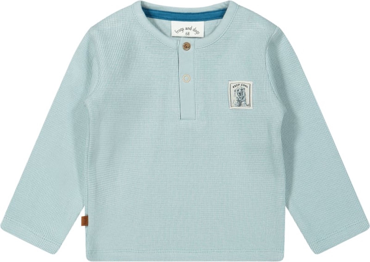 Frogs and Dogs-Shirt in Wafelstof- Lichtblauw - Maat 62