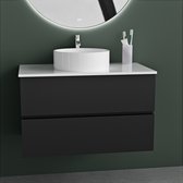 Vestland - Meuble de salle de bain avec lavabo - 60 CM - Zwart - Ensemble de meuble de salle de bain