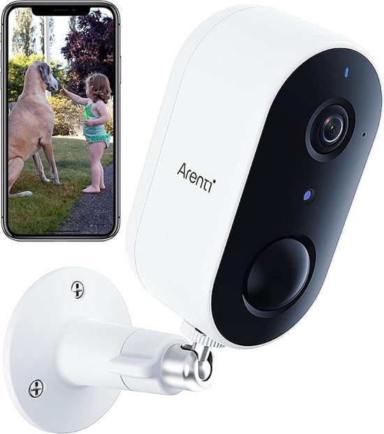 Outdoor Camera - Outdoor Wireless Surveillance Camera Outdoor Battery 2.4 GHz WLAN Camera Surveillance Outdoor Securit Camera IP65 Waterproof 2-Way Audio Compatible with Alexa, Google, 1 PC