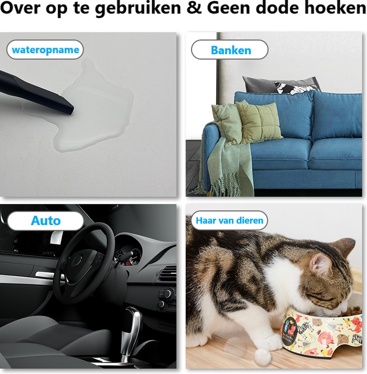 Kozoo - steelstofzuiger - steelstofzuiger zonder zak op accu - steelstofzuiger draadloos - stofzuiger draadloos - 4 in 1 steelstofzuiger- stofzuiger zonder zak - vacuum cleaner - handstofzuiger - bank reiniger - vlekkenreiniger - Krachtig - Wit