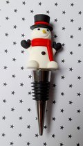 Wijnafsluiter - sneeuwman - sneeuwpop - Kerst - RVS - wijnfles afsluiter - fles stop - flesafsluiter