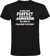 Je ne suis pas parfait Janssen T-shirt homme | nom de famille | anniversaire | anniversaire | Nom | drôle | Noir
